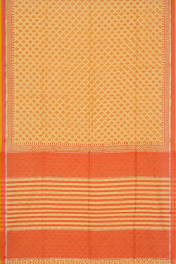 Collection of Maheshwari Cotton Block Printed Yellow Saree in a gallery layout