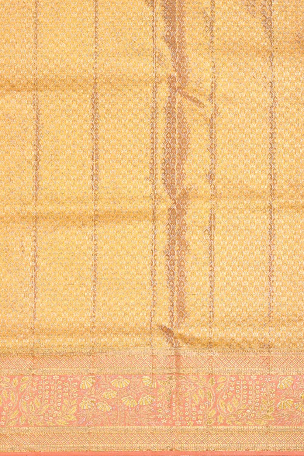 Image of Kanchipattu Golden Parrot Green Brocade Saree