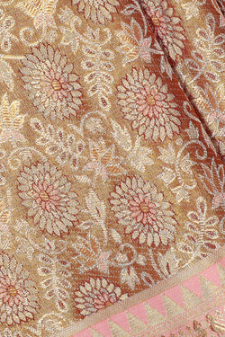 Collection of Kanchipattu Brown Brocade Saree in a gallery layout