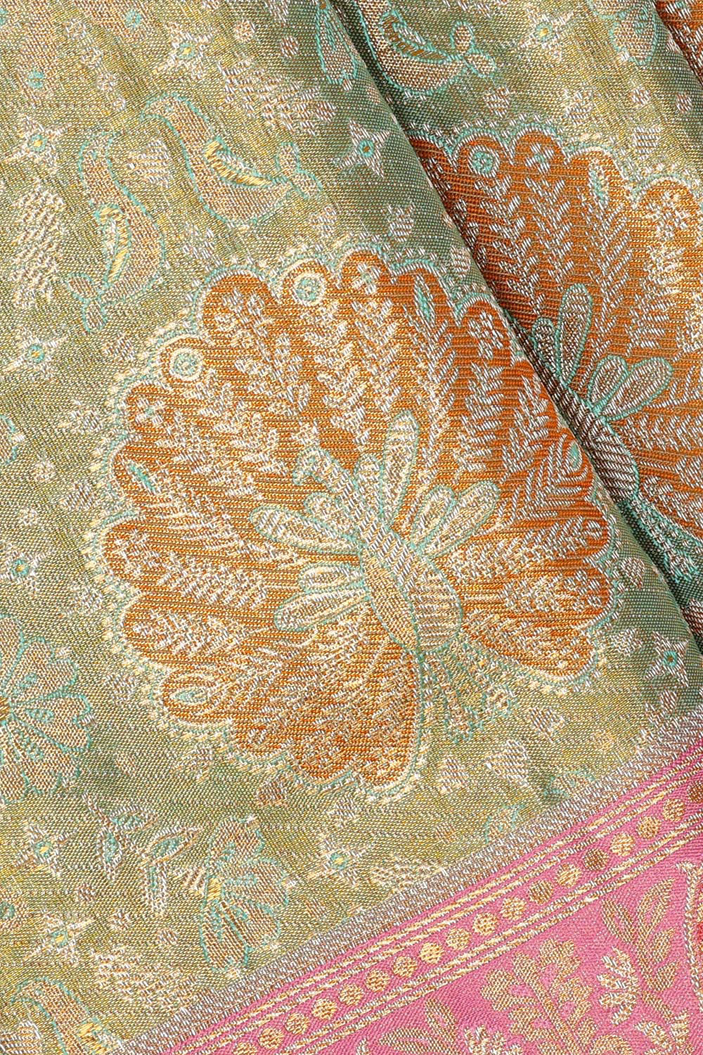 Collection of Kanchipattu Light Pista Green Brocade Saree in a gallery layout