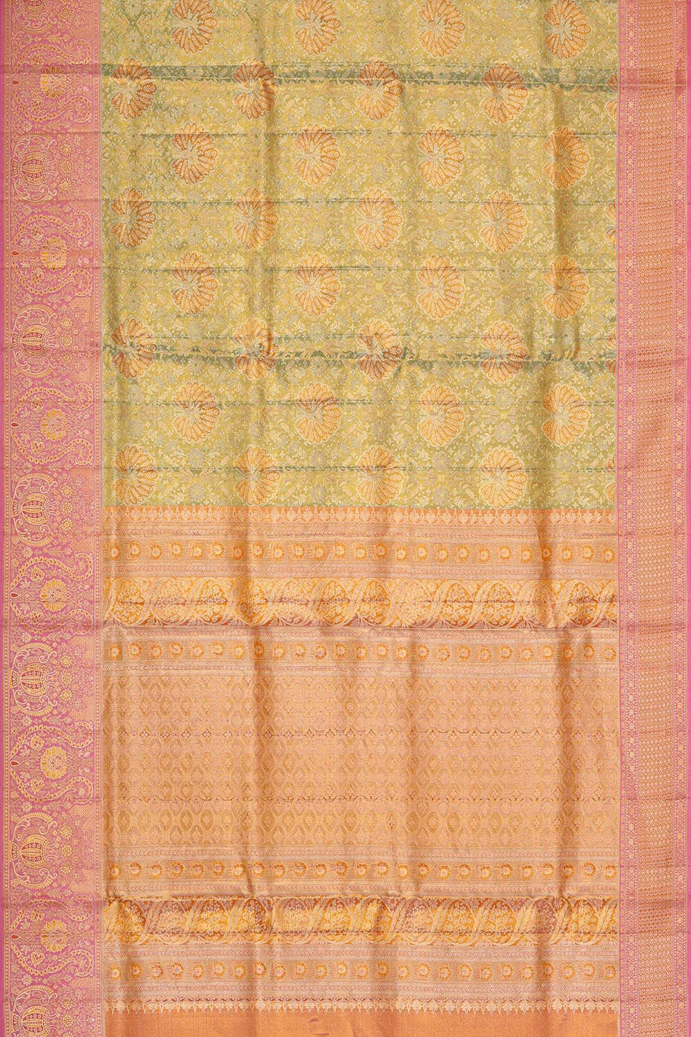 Collection of Kanchipattu Light Pista Green Brocade Saree in a gallery layout