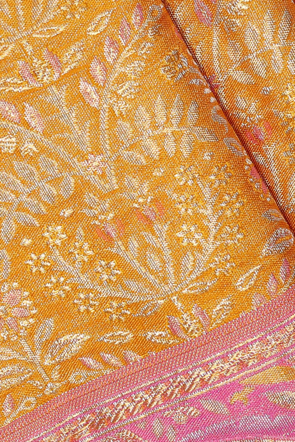 Collection of Kanchipattu Mustard Yellow Brocade Saree in a gallery layout