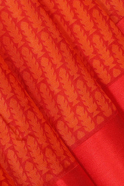 Image of Printed Orange Silk Saree