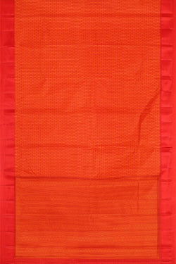 Image of Printed Orange Silk Saree