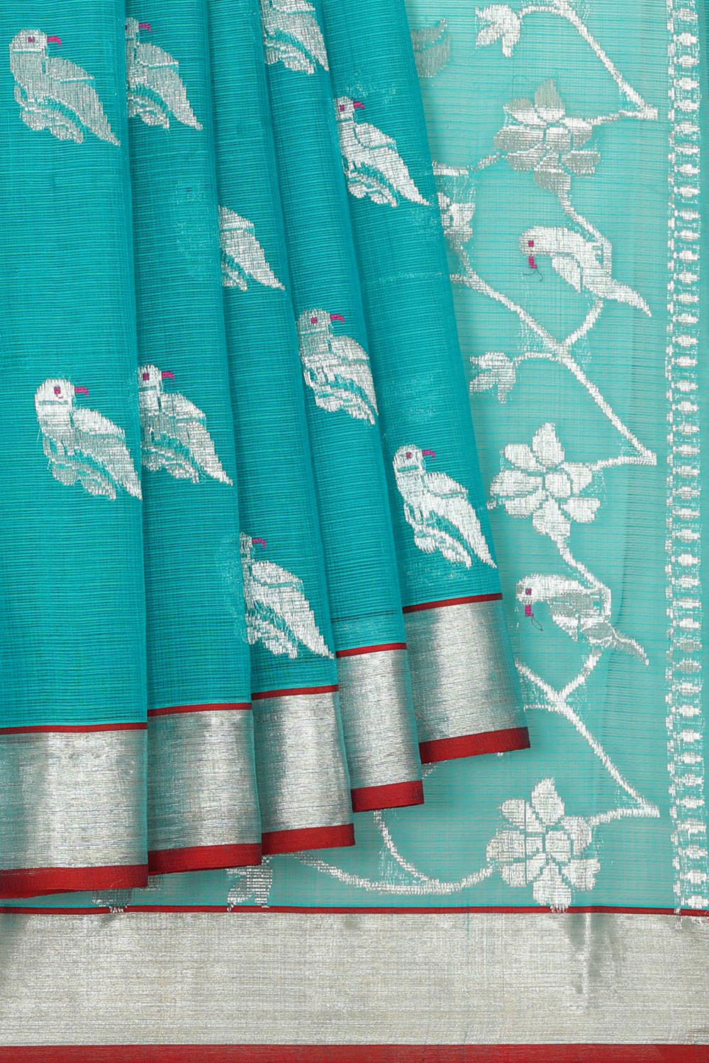 Collection of Zari Kota Blue Saree in a gallery layout