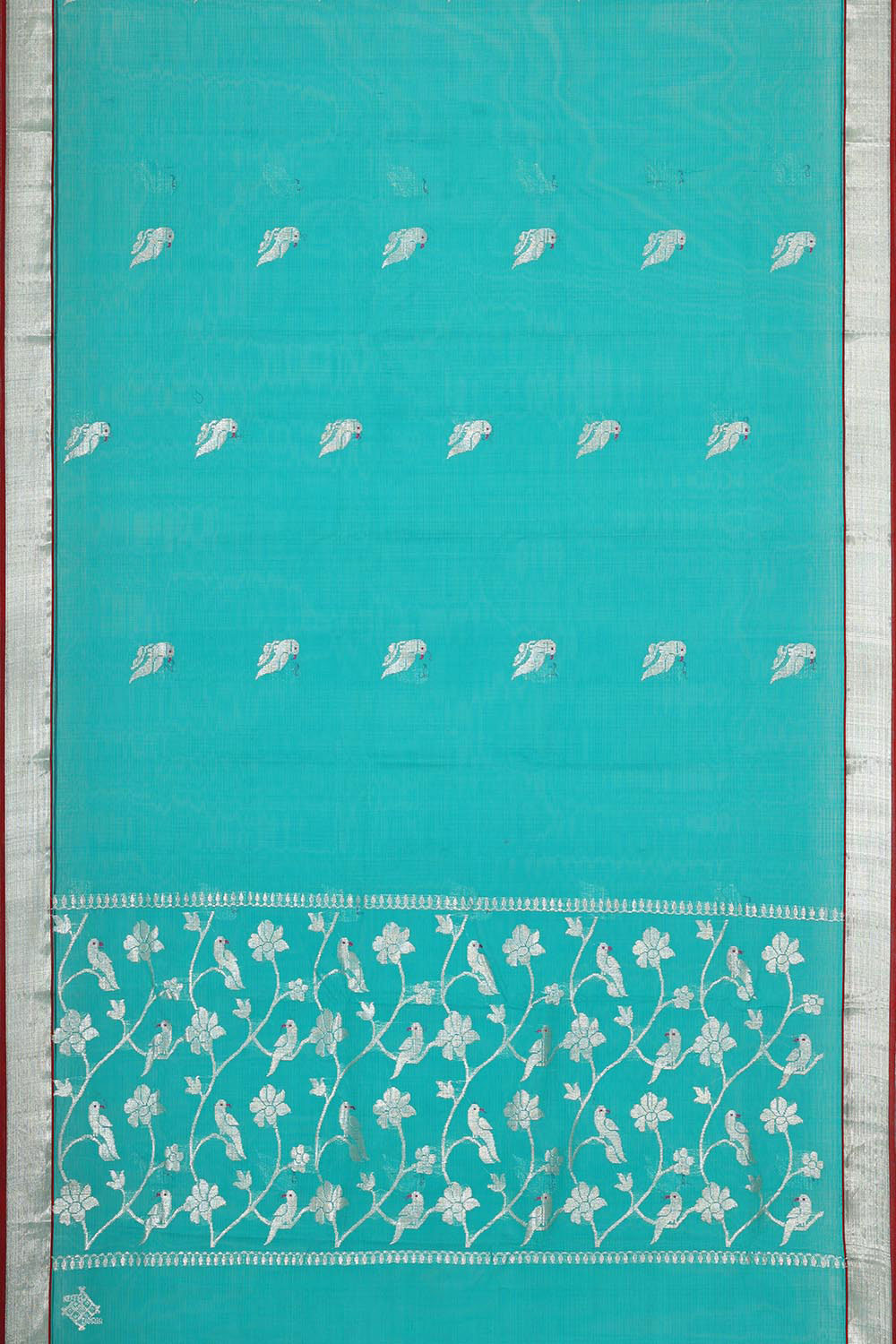 Collection of Zari Kota Blue Saree in a gallery layout