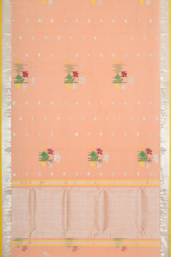 Image of Zari Kota Peach Saree