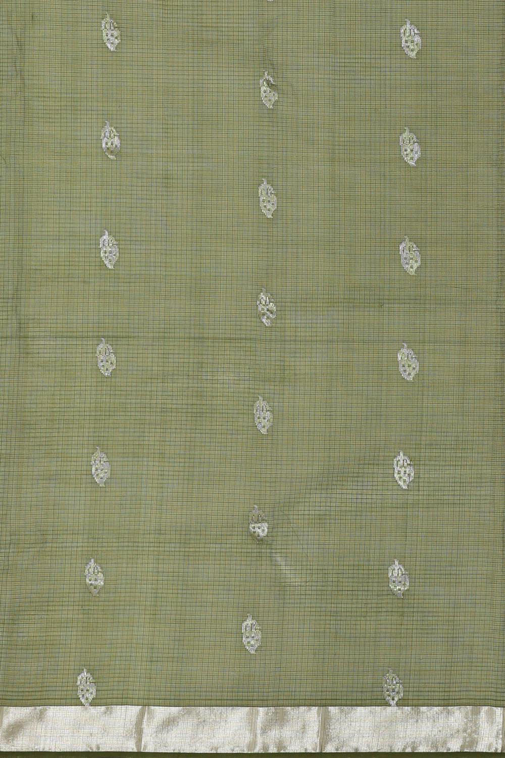 Collection of Zari Kota Light Pista Green Saree in a gallery layout