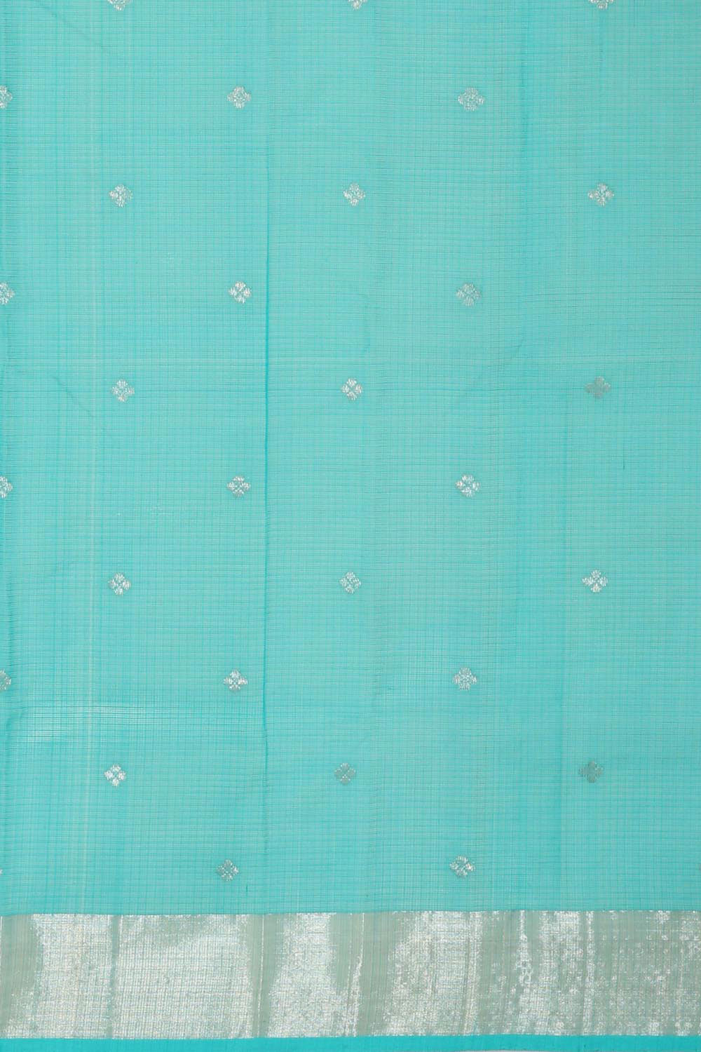 Collection of Zari Kota Light Sea Green Saree in a gallery layout