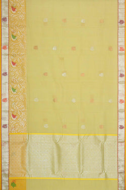 Image of Zari Kota Pista Green Saree