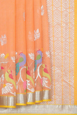 Collection of Zari Kota Peach Saree in a gallery layout