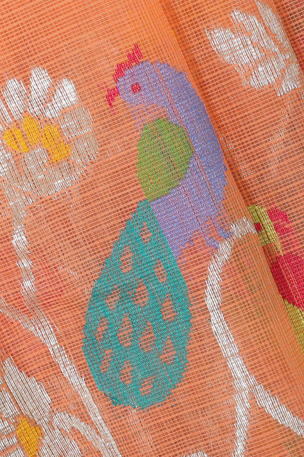 Image of Zari Kota Peach Saree