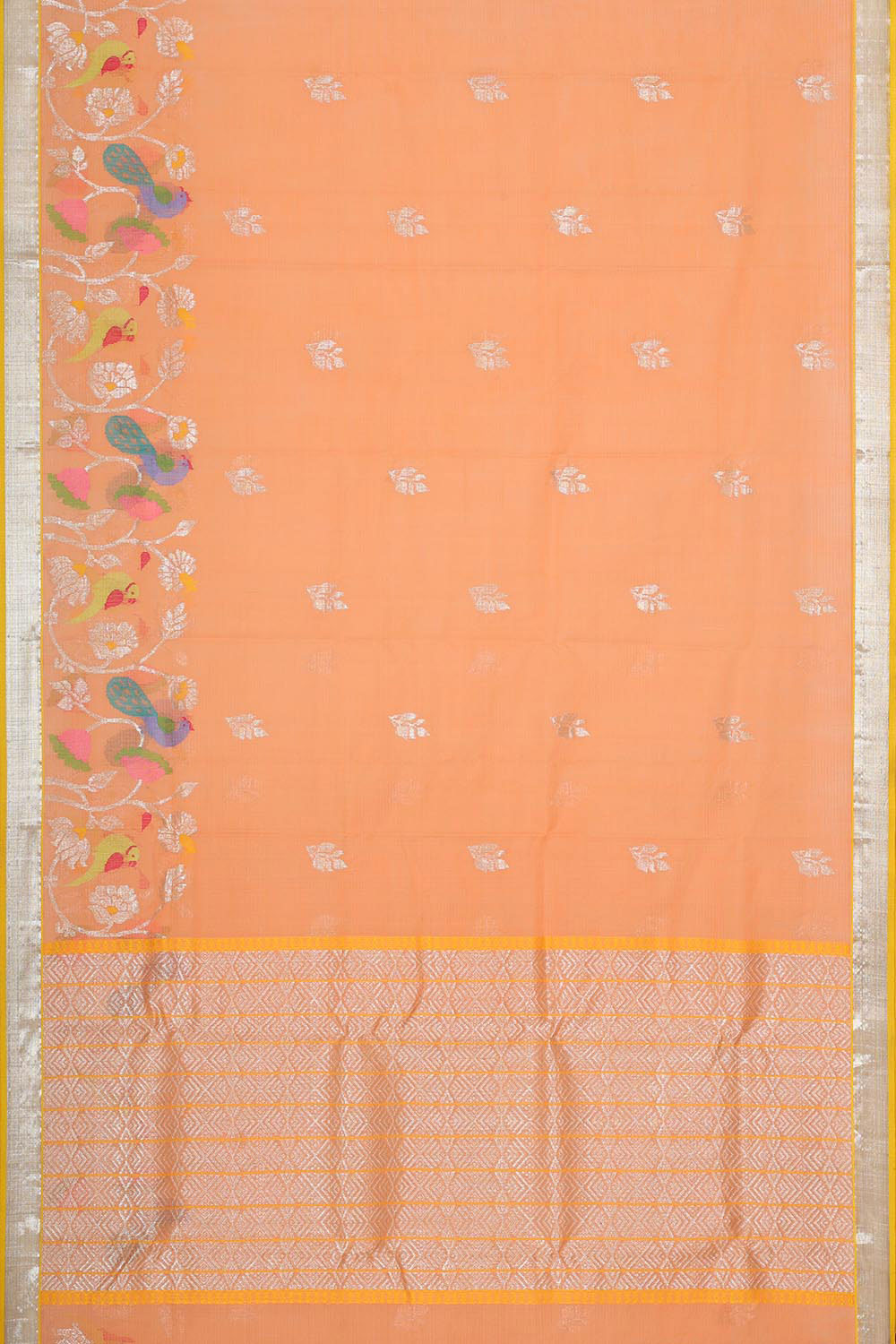 Collection of Zari Kota Peach Saree in a gallery layout