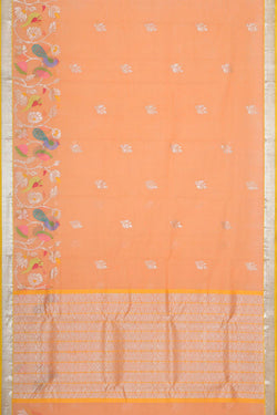 Collection of Zari Kota Peach Saree in a gallery layout