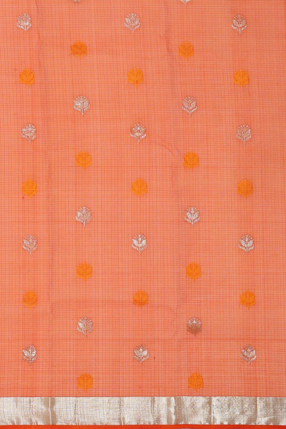 Image of Zari Kota Light Creamy Peach Saree