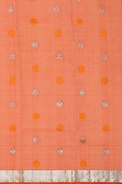 Collection of Zari Kota Light Creamy Peach Saree in a gallery layout