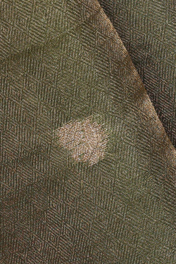 Image of Olive Green Tissue Silk Saree