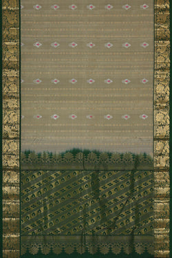 Collection of Kanchipattu Greenish Grey Brocade Saree in a gallery layout