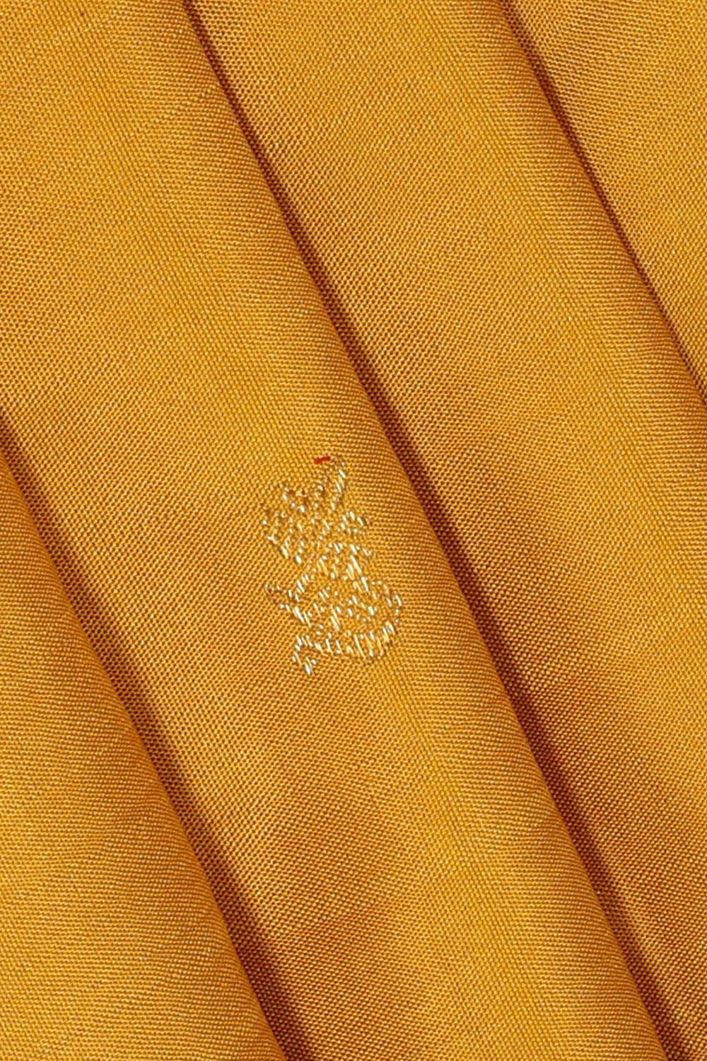 Collection of Kanchipattu Mustard Yellow Brocade Saree in a gallery layout