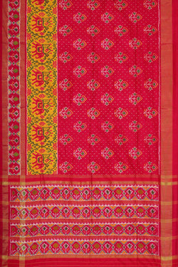 Collection of Ikat Silk Rani Pink Saree in a gallery layout