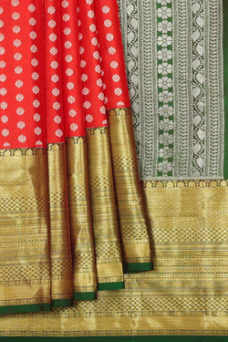 Collection of Kanchipattu Red Brocade Saree in a gallery layout