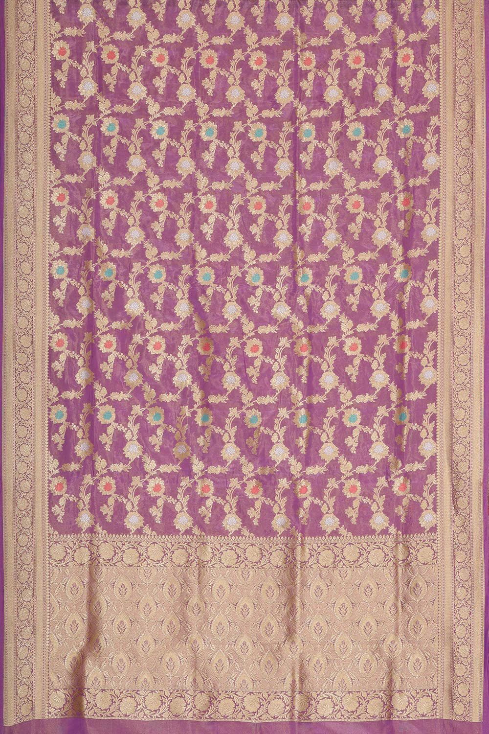 Collection of Banarasi Tissue Silk Lavender Saree in a gallery layout