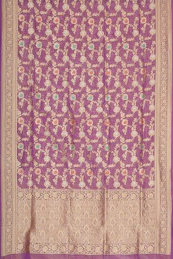 Collection of Banarasi Tissue Silk Lavender Saree in a gallery layout