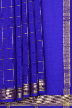 Collection of Mysore Binny Crepe Silk Royal Blue Saree in a gallery layout