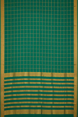 Collection of Mysore Binny Crepe Silk Teal Green Saree in a gallery layout