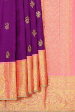 Collection of Arani Silk Purple Saree in a gallery layout