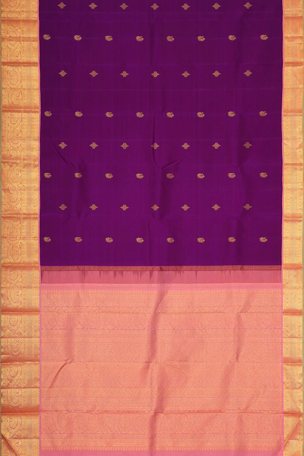 Collection of Arani Silk Purple Saree in a gallery layout