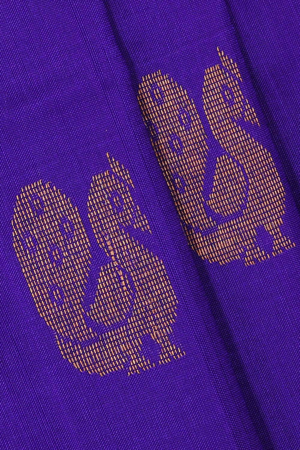 Collection of Uppada Silk Purple Blue Saree in a gallery layout