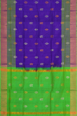 Collection of Uppada Silk Purple Blue Saree in a gallery layout