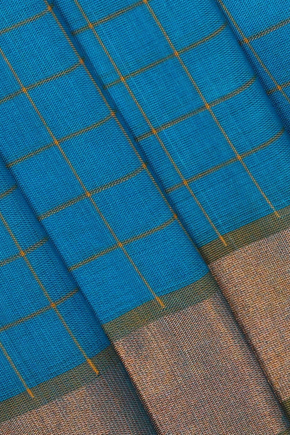 Collection of Uppada Silk Ocean Blue Saree in a gallery layout