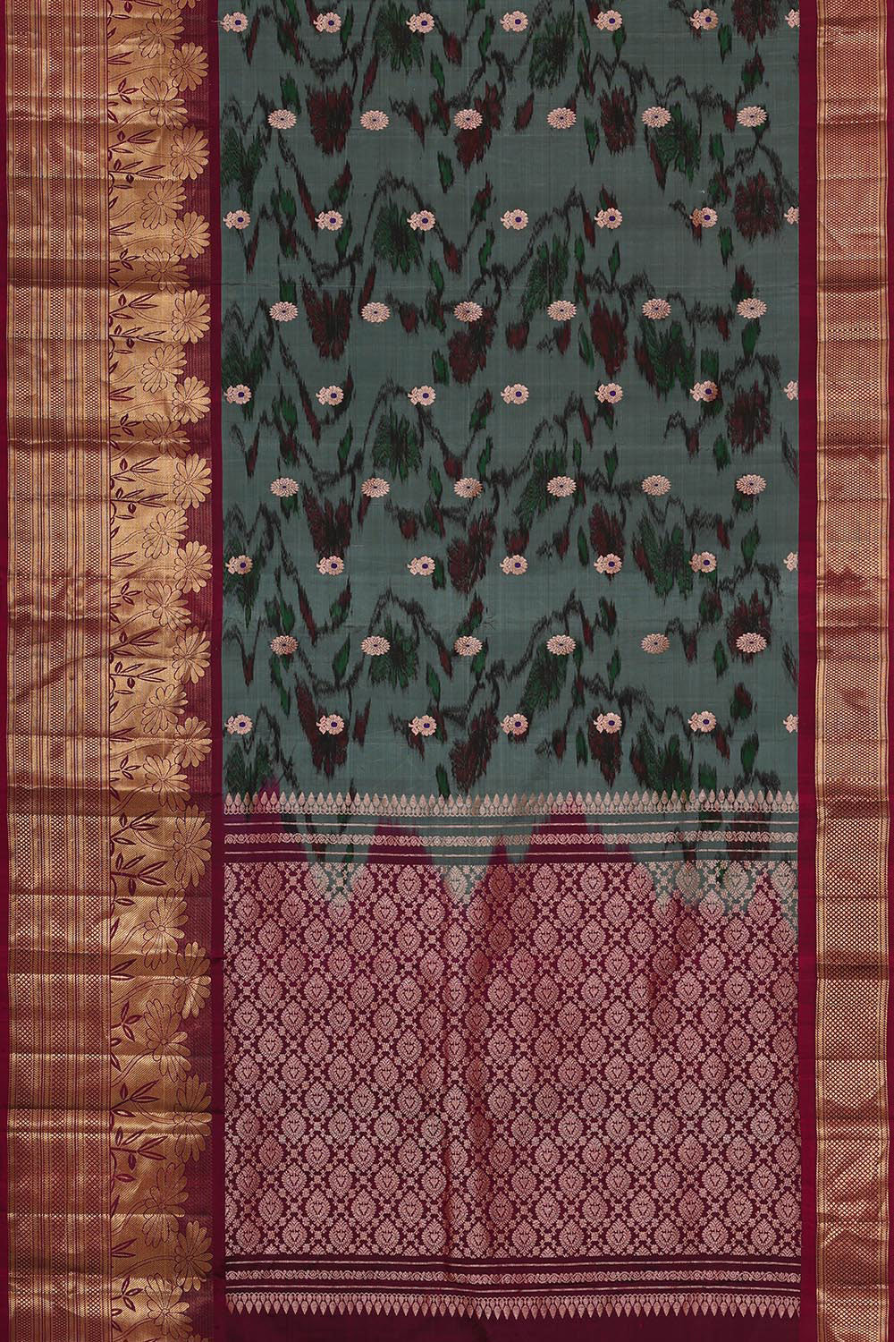 Collection of Grey Silk Patola Saree in a gallery layout