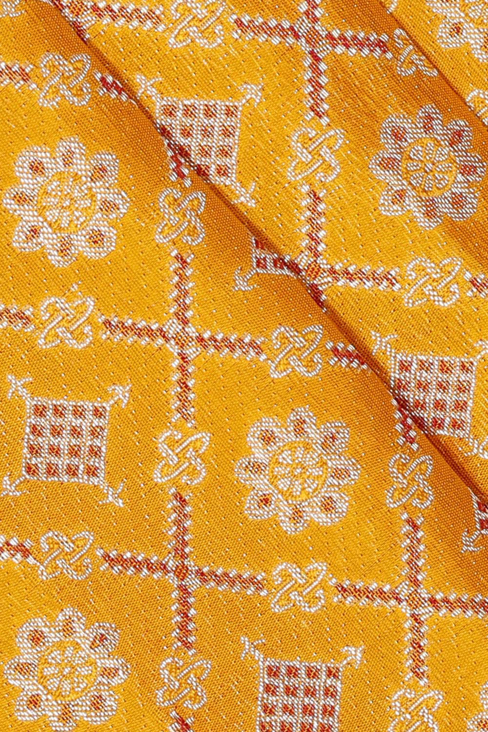 Collection of Kanchipattu Mustard Yellow Brocade Saree in a gallery layout