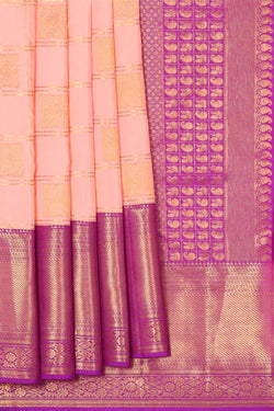 Collection of Kanchipattu Light Peach Brocade Saree in a gallery layout