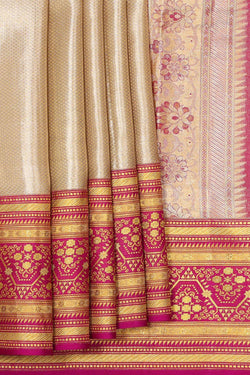 Collection of Kanchipattu Gold Tissue Brocade Saree in a gallery layout