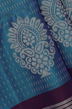 Collection of Teal Blue Silk Saree in a gallery layout