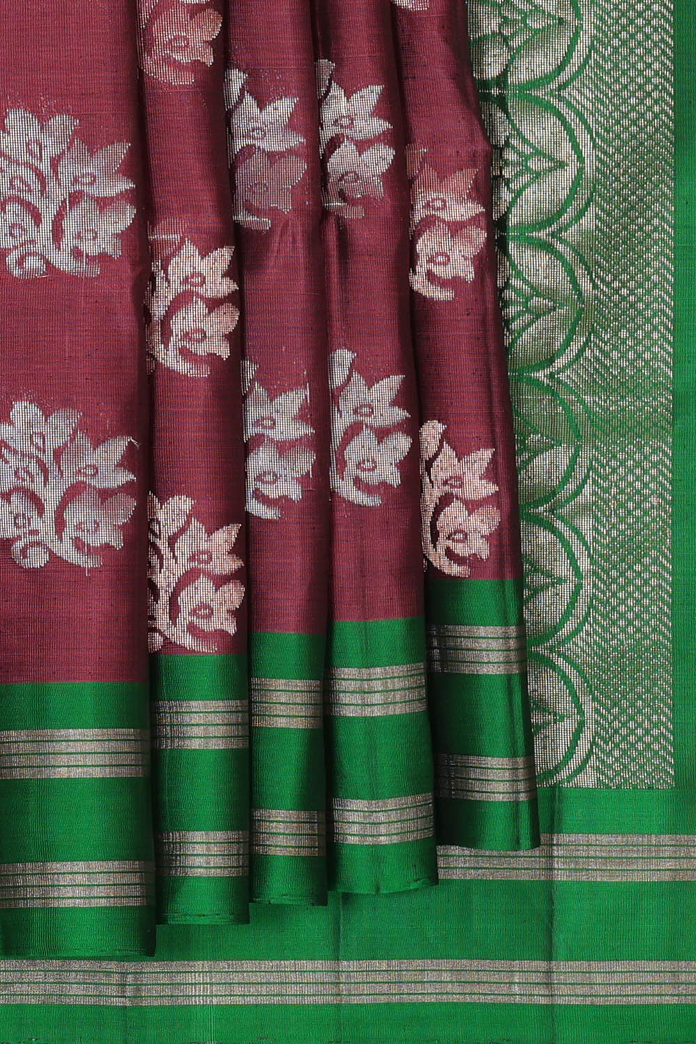 Collection of Dark Onion Pink Silk Saree in a gallery layout