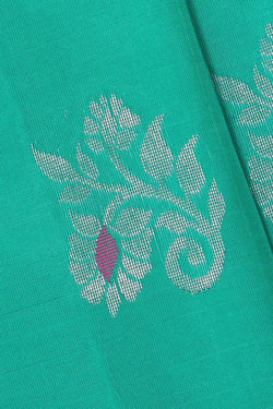 Image of Deep Sea Green Silk Saree