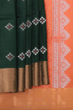 Collection of Bottle Green Silk Saree in a gallery layout