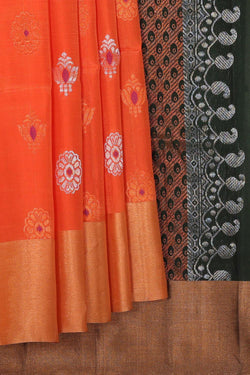 Collection of Orange Silk Saree in a gallery layout