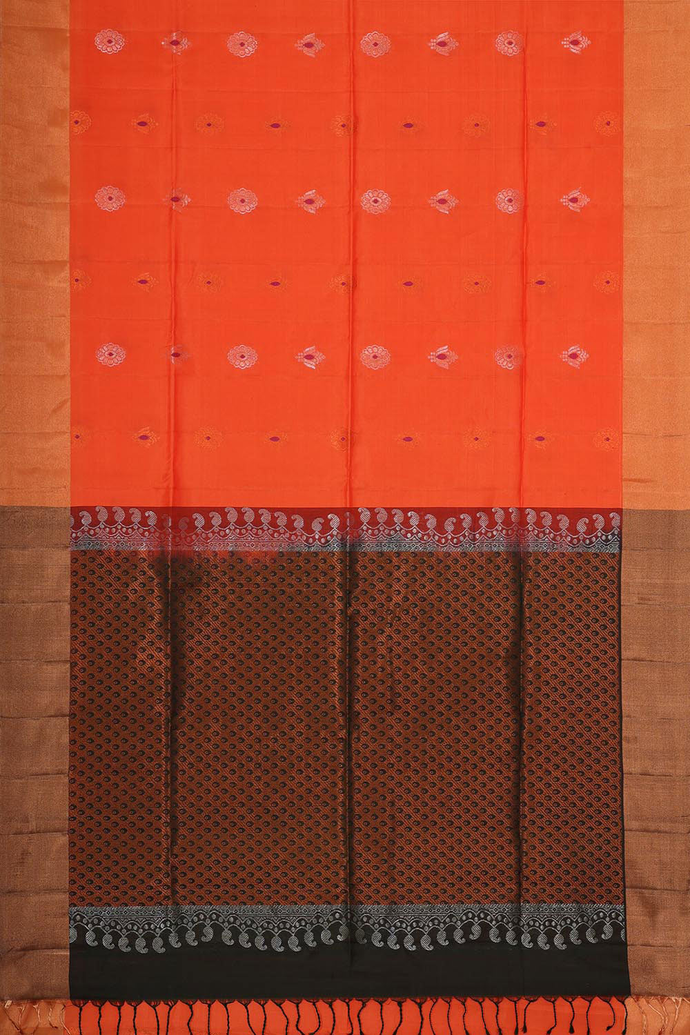 Collection of Orange Silk Saree in a gallery layout