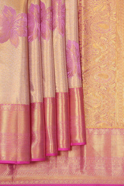 Collection of Kanchipattu Gold Tissue Brocade Saree in a gallery layout