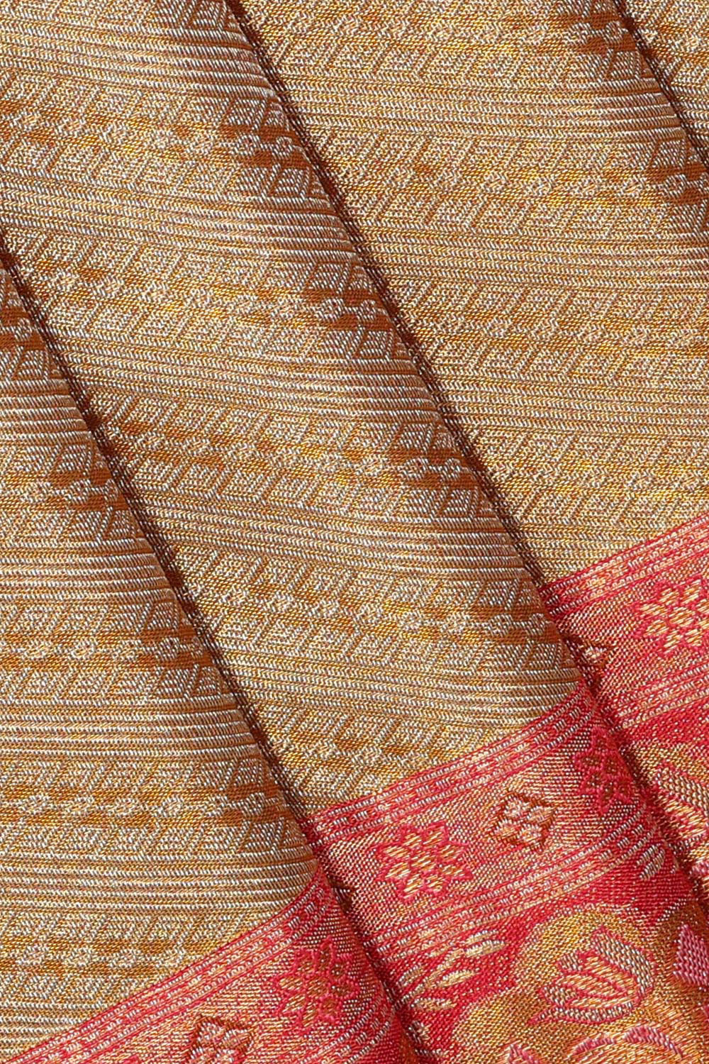 Collection of Kanchipattu Gold Tissue Brocade Saree in a gallery layout