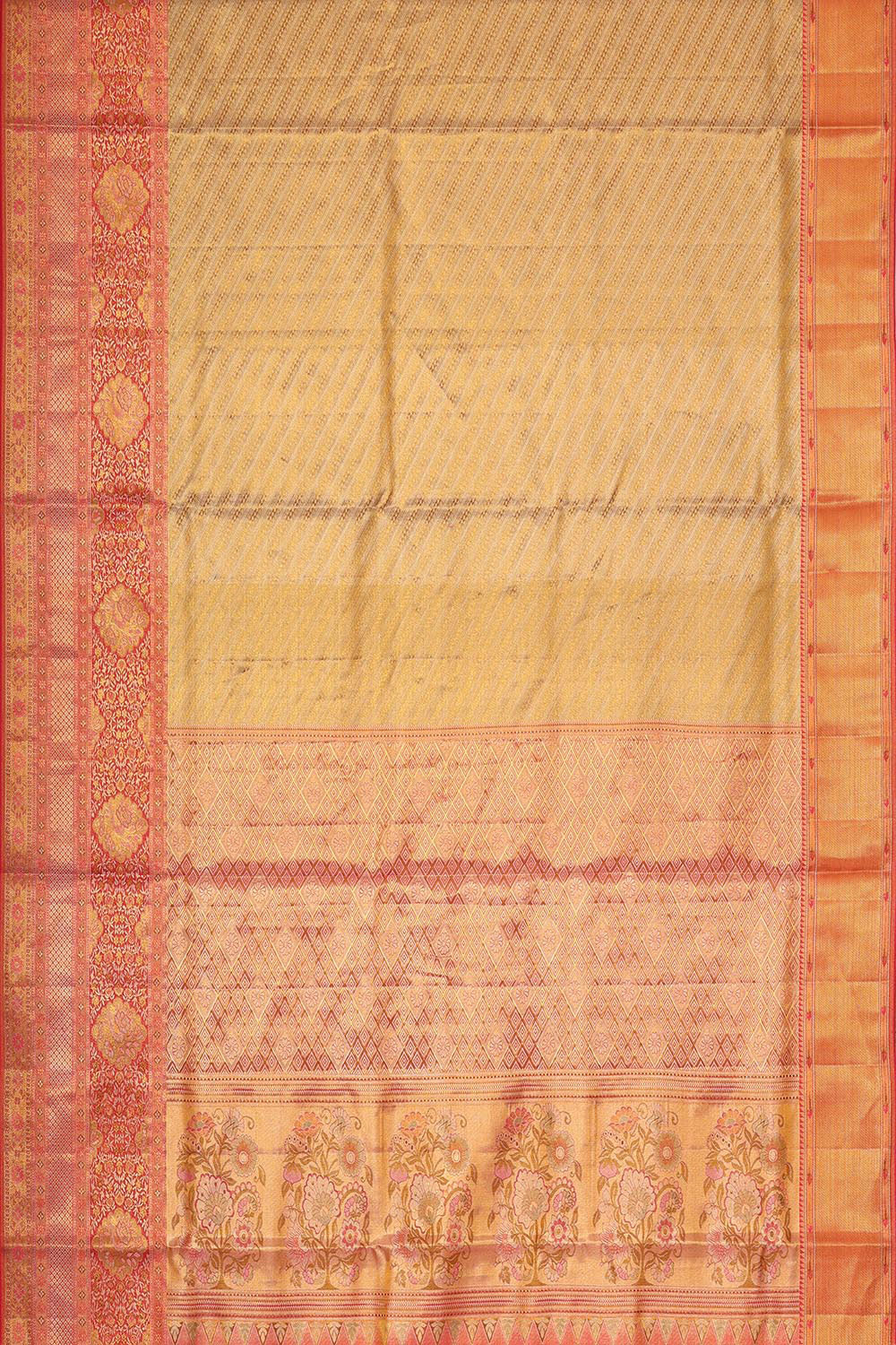 Collection of Kanchipattu Gold Tissue Brocade Saree in a gallery layout