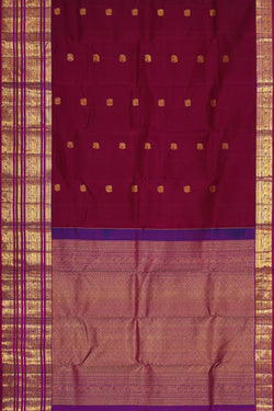 Collection of Kanchipattu Reddish Maroon Brocade Saree in a gallery layout