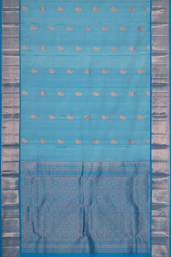 Collection of Kanchipattu Sky Blue Brocade Saree in a gallery layout