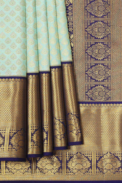 Collection of Kanchipattu Ice Blue Brocade Saree in a gallery layout